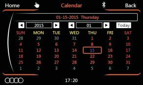 In Application page, touch Calendar to access calendar interface as shown in the image. Touch Home to call music to background. Return to home page.