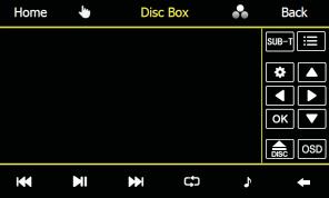 You can touch any place on the screen to recall the discbox play control keys menu. Touch Home to call discbox to the background, return to home page.