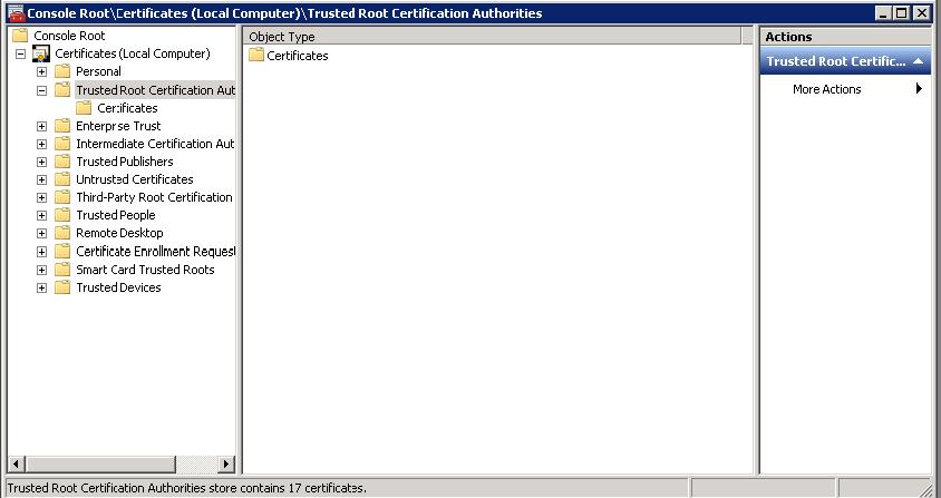 Click Trusted Root Certification Authorities.