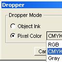 Next, select the Color Dropper tool from the Toolbox and double-click on it to bring up the Dropper dialog box.