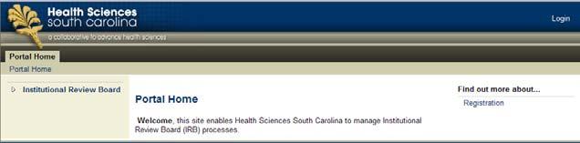 Register To register in the eirb system: Go to the eirb home page (http://eirb.healthsciencessc.org) Click on Registration link. All required fields must be completed.
