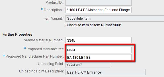 In tab Item Data inform the manufacturer name and manufacturer part number.