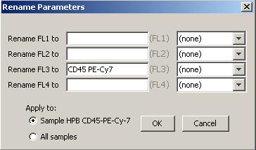 In the Rename Parameters dialog box, type the new label in the edit box of the parameter you want to rename. Figure 3-29. Rename Parameters Dialog Box 3.