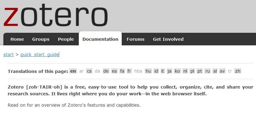 Zotero Help http://www.zotero.