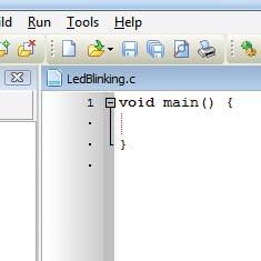 c is created and it contains the void main() function,