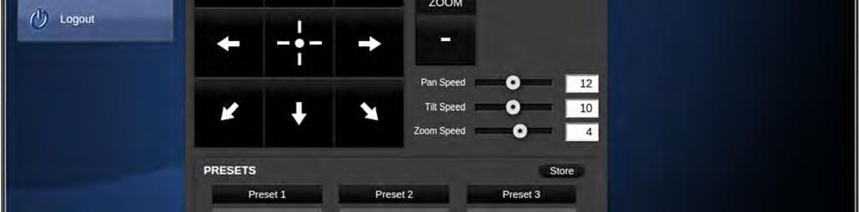 2) Zoom Control: The camera s zoom lens can be controlled with the + to zoom-in and the - to zoom out.