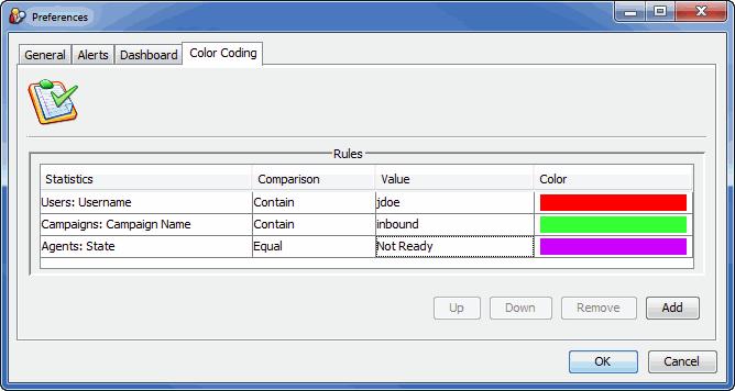 For example, you can use color coding to identify the Agent States.