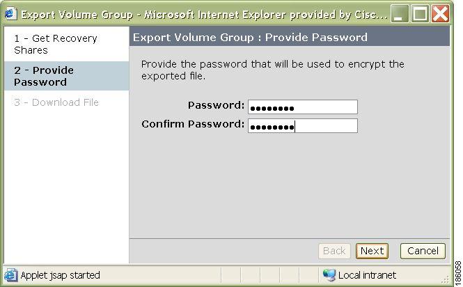 Key Management Operations Chapter 6 Step 4 Enter the password to encrypt the