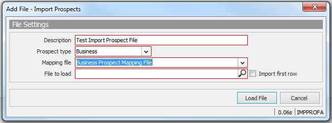 g. Business or Individual) If you select Business the Mapping File option is Business Prospect Mapping File If you select Individual the Mapping File option is