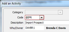 32. The Import Prospects @IPR Activity appears. The Activity can be closed before clicking Finish. 33.