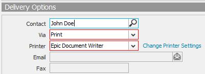 information before importing and updating the Contact record. 9. Under Delivery Options determine how you want to distribute the spreadsheet (e.g. Print, Email or Fax).