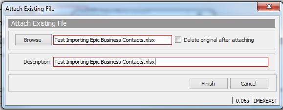 13. To locate a file on the Network click on Browse when the Attach Existing File dialog box is presented.
