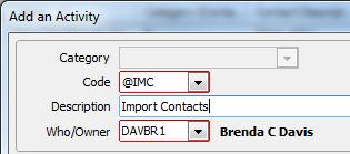 21. The Import Contacts @IMC activity appears. Click Finish. 22.