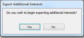 10. Answer Yes to the pop-up asking if you want to export additional interests 11.