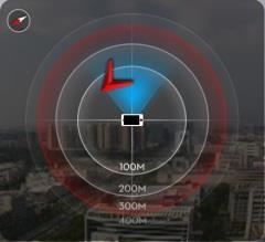 Home Point PHANTOM 2 VISION Mobile Device Location Distance (1) By default, the center of the radar indicates the home point that has been recorded by the PHANTOM 2 VISION.