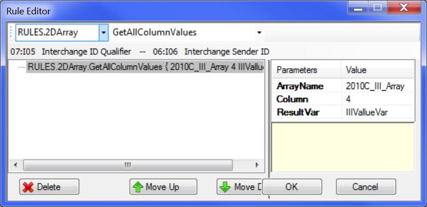 GetAllColumnValues Populates a variable with all values from an array column.