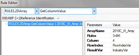 GetColumnValue Finds the first value in an array that matches specified conditions, and returns it in a variable. It also reports the row index in which it was found.