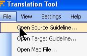 Creating a New Map 1. Open Translation Tool. You will see an empty three-pane screen. 2.