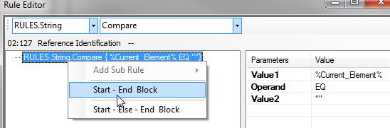 How to set up nested rules 1. Right-click on a conditional rule, like this String.