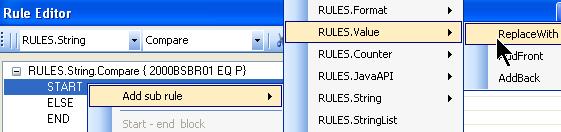 On the SBR05, create a String Compare rule to see if 2000BSBR01 equals P. 4.