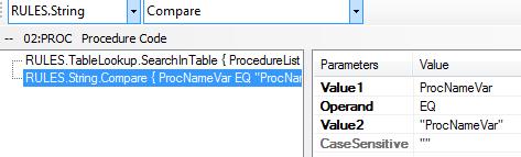Conditional Rules We have now checked an external file for a code, and a variable called ProcNameVar contains the corresponding text