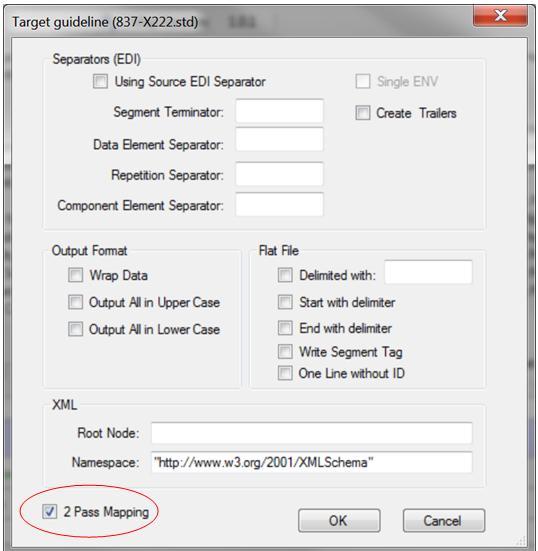 One Pass and Two Pass Mapping Under Settings Target Guideline Settings, you can specify whether you want Translator to go through your data once or twice during mapping: Choose 2 pass if: The