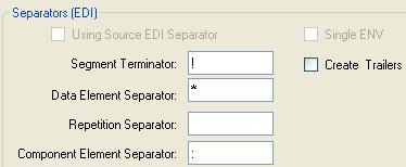 EDI Target Settings With an EDI target, you must make a selection in the Separators (EDI) section.