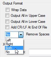 Remove Spaces Translator can remove leading or trailing spaces from output if you select it under Settings