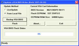 To back up the current BIOS, at the A:\> prompt, type[bios flash utility name] -s [BIOS file name] (example: gvf11 -s n62512l.f1) and press Enter. 5.