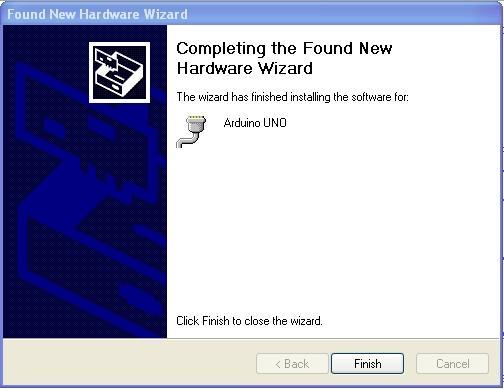 Windows should now have found the Arduino drivers. Click Finish to complete the installation So far so good.