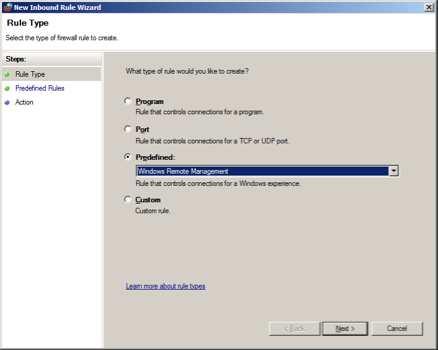 Right click on Windows Firewall with Advanced Security to create a new Inbound Rule.