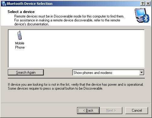 21 Verizon Wireless VZAccess Manager 7. Select "Show phones and modems" in the dropdown menu and the "Search Again" button.