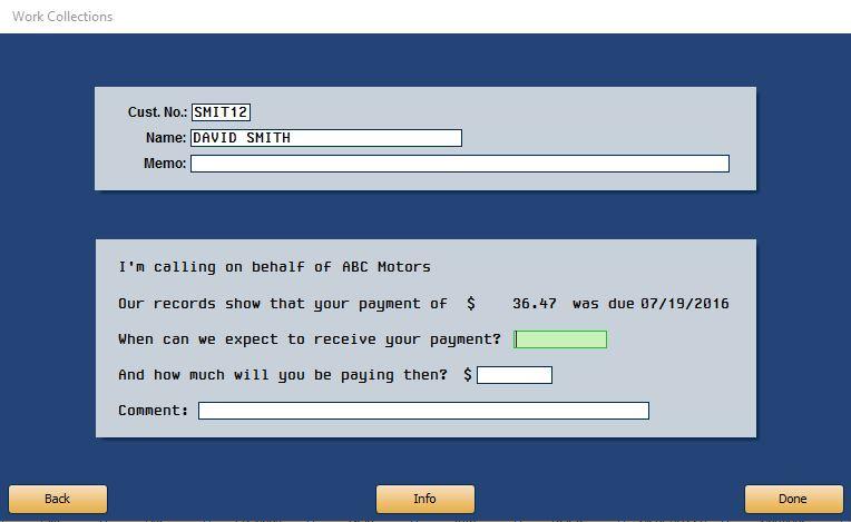 Autosoft FLEX DMS Cashier 6. The next screen displays the payment information.