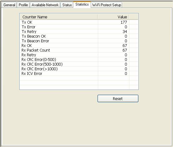 5.2.5 Statistics Statistics page tab will show real-time TX/RX relative counters