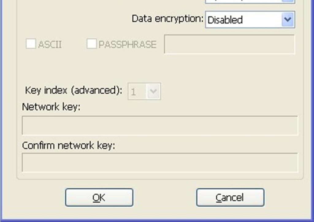 Encryption ~ disabled: you decide to open this AP to every one without network authentication. Encryption ~ WEP: you decide to setup the basic data encryption with a defined network key.