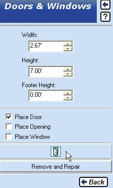 How to zoom up on the wall where the first door is to be placed. 3. Click in the Width field and enter a value of 3 0. 4.