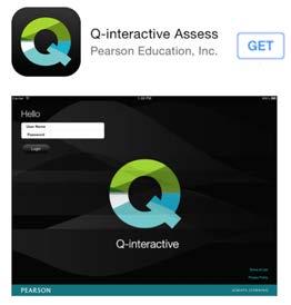 Store. Step 1: On both devices, go to Search bar (top right on ipad) and type q-interactive. The Q-interactive Assess app appears in the Suggestions section.