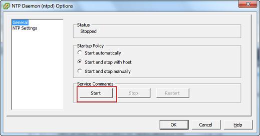 In the Service Commands pane, click Start to start the service.