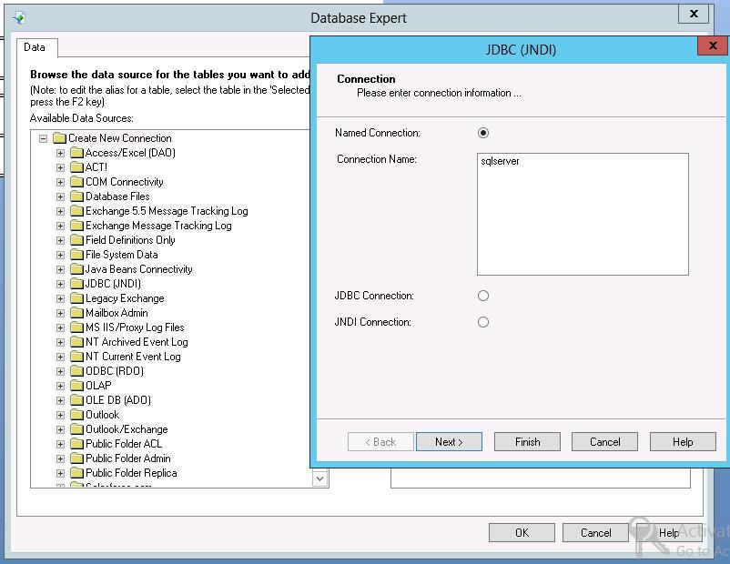 Verify that sqlserver is provided as a predefined option in the Connection Name field, as shown in Figure 8.
