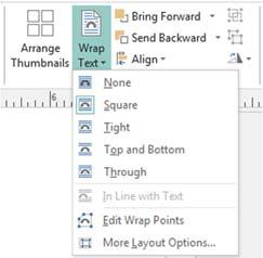 menu and choose this option to make it the default wrapping style for all future graphics.