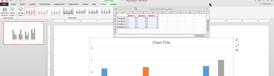 Here is a comparison of the how inserting a chart looks in both
