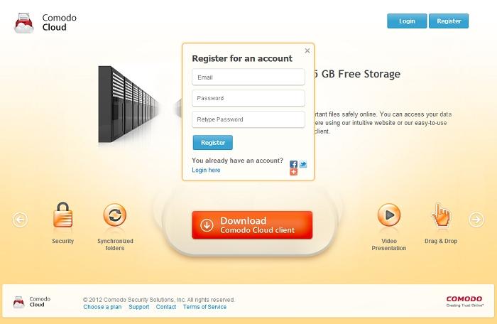 If you don't yet have an account then click the ''Register here'' button or visit https://www.ccloud.com/?reg=yes.