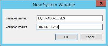 production IP Address of your Equitrac DRE/DCE server, and press OK and