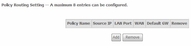 Enter the static routing information for an entry to the routing table. Click the Apply / Save button when you are finished.