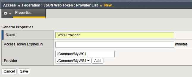 Click the Create Button 11. In the JSON Web Token Provider List a.