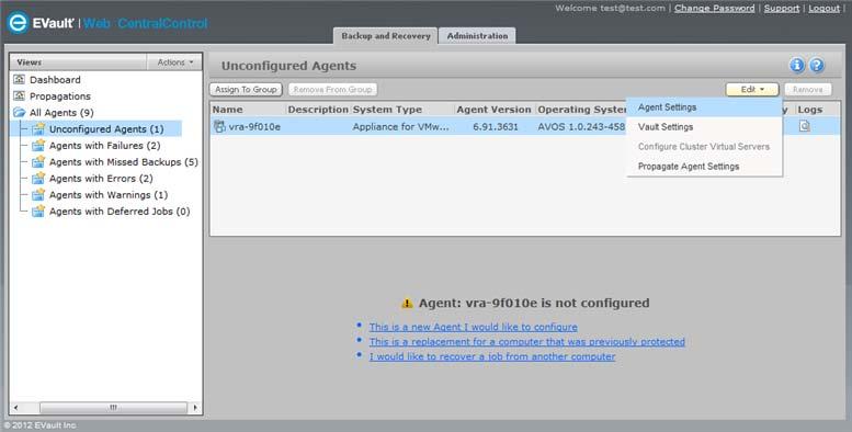 5.1 Entering vcenter Credentials with Web CentralControl To do this, open Web