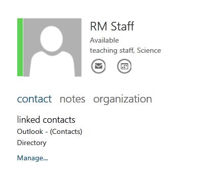 This will display the linked contacts, if any, for that card. LINKED CONTACTS shows all the contacts linked to this contact card.