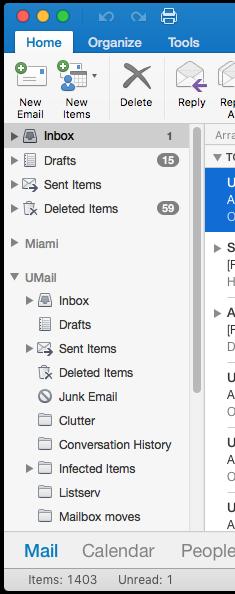 8. After a short period of time that shared mailbox will appear as a folder in the View list on the left
