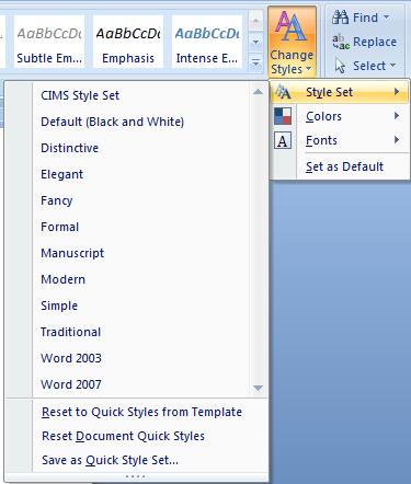 APPLYING A STYLE Applying a style is a simple as clicking the text and then clicking the style name.