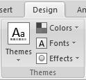 Using Themes to Format a Document What Is a Theme? A theme is a combination of theme colors, theme fonts, and theme effects. A theme may be applied to a file as a single selection from a gallery.